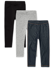 Lot de 3 leggings pour petites filles