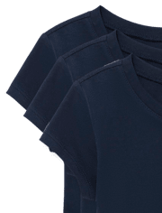 Paquete de 3 camisetas básicas con capas de uniforme para niñas