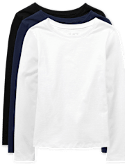 Lot de 3 t-shirts superposés basiques pour filles