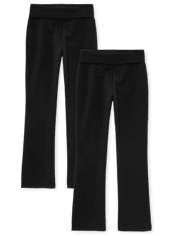 Girls Foldover Waist Pants 2-Pack