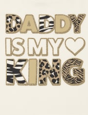 Camiseta con gráfico Daddy Is King para bebés y niñas pequeñas