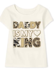 Camiseta con gráfico Daddy Is King para bebés y niñas pequeñas