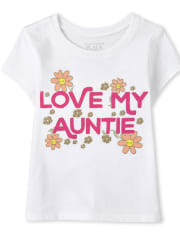 Baby And Toddler Girls Love My Auntie Graphic Tee
