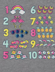 Camiseta gráfica con números para bebés y niñas pequeñas