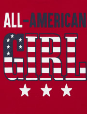 Camiseta con estampado de American All American de la familia a juego para bebés y niñas pequeñas