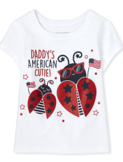 Baby And Toddler Girls Americana Cutie Graphic Tee
