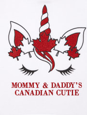 T-shirt graphique licorne pour bébés et petites filles de la fête du Canada