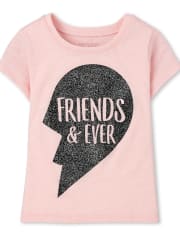 Camiseta con estampado de mejores amigos para bebés y niñas pequeñas