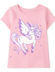 T-shirt graphique licorne pour bébés et petites filles
