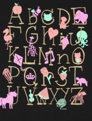Baby And Toddler Girls ABC Graphic Tee