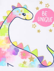 Baby And Toddler Girls Tie Dye Dino Graphic Tee