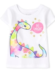 Baby And Toddler Girls Tie Dye Dino Graphic Tee