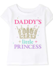 Camiseta con estampado de princesa de papá para bebés y niñas pequeñas