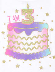 Baby And Toddler Girls I Am 3 Birthday Graphic Tee