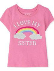 Baby And Toddler Girls Love My Sister Graphic Tee