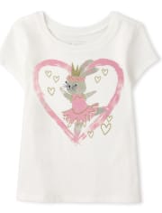 Baby And Toddler Girls Bunny Ballerina Graphic Tee