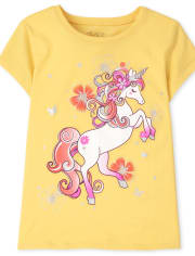 T-shirt graphique licorne pour filles