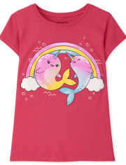 Girls Narwhal Graphic Tee