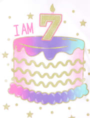 Girls I Am 7 Birthday Graphic Tee