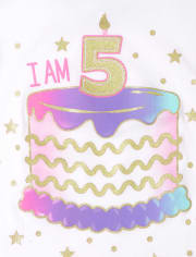 Girls I Am 5 Birthday Graphic Tee