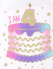 Girls I Am 4 Birthday Graphic Tee