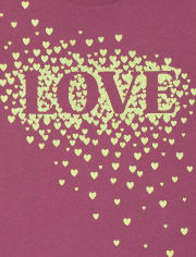 Camiseta con estampado de amor para niñas