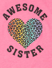 Girls Awesome Sister Graphic Tee