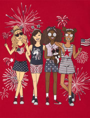 Camiseta con estampado Americana Girl Squad para niñas