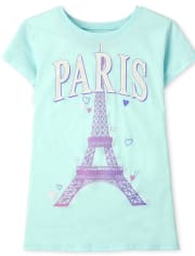 Camiseta con gráfico de París para niñas