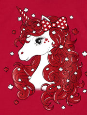 T-shirt graphique licorne Fête du Canada pour fille