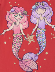 Girls Mermaid Friends Graphic Tee