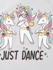 T-shirt graphique de danse de licorne pour filles