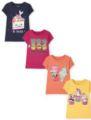 Girls Food Graphic Tee 4-Pack