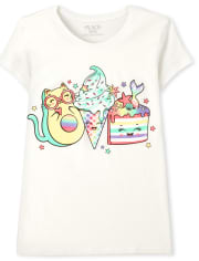 Camiseta con estampado de comida Squishies para niñas