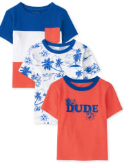 Baby And Toddler Boys Dude Top 3-Pack