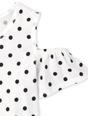 Lot de 2 hauts à épaules dénudées à pois et fleurs pour petites filles