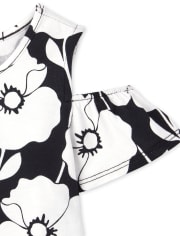 Lot de 2 hauts à épaules dénudées à pois et fleurs pour petites filles