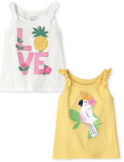 Toddler Girls Bow Tank Top 2-Pack