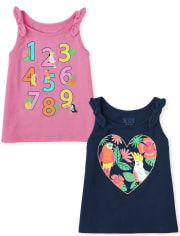 Toddler Girls Bow Tank Top 2-Pack