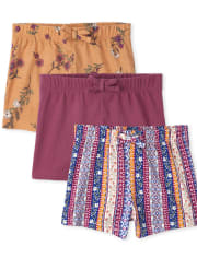Toddler Girls Print Shorts 3-Pack