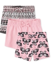 Toddler Girls Print Shorts 3-Pack