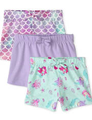 Toddler Girls Print Shorts 3-Pack