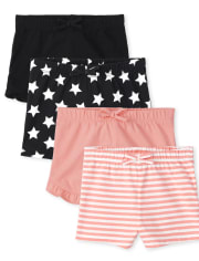 Toddler Girls Star Shorts 4-Pack