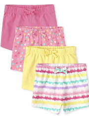 Lot de 4 shorts arc-en-ciel pour petites filles
