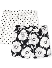 Toddler Girls Floral Dot Swing Shorts 2-Pack