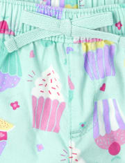 Shorts de sarga estampados para bebés y niñas pequeñas