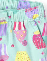 Shorts de sarga estampados para bebés y niñas pequeñas