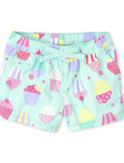 Shorts de sarga estampados para bebés y niñas pequeñas