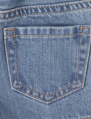 Shorts de mezclilla con cinturón para bebés y niñas pequeñas