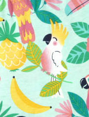 Mameluco tropical con hombros anudados para bebés y niñas pequeñas